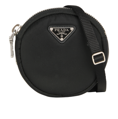 Prada Trick Round Pouch Crossbody, front view